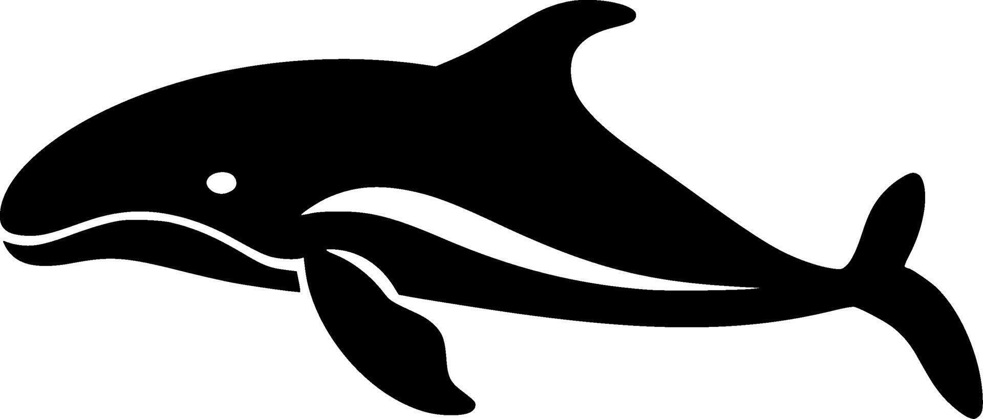 Whale - Black and White Isolated Icon - illustration vector