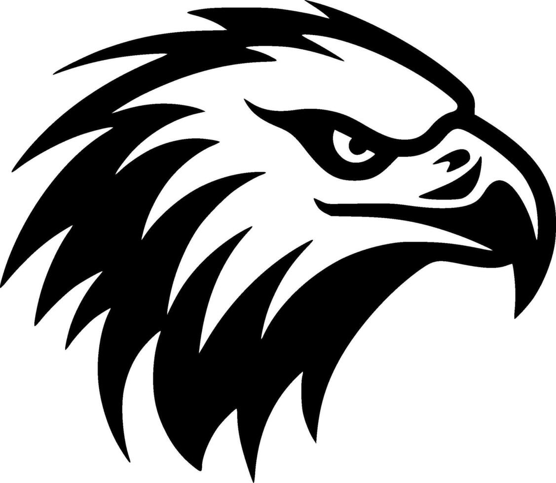 Eagle - Black and White Isolated Icon - illustration vector