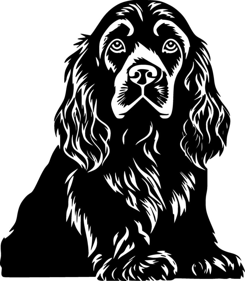 Cocker Spaniel, Minimalist and Simple Silhouette - illustration vector