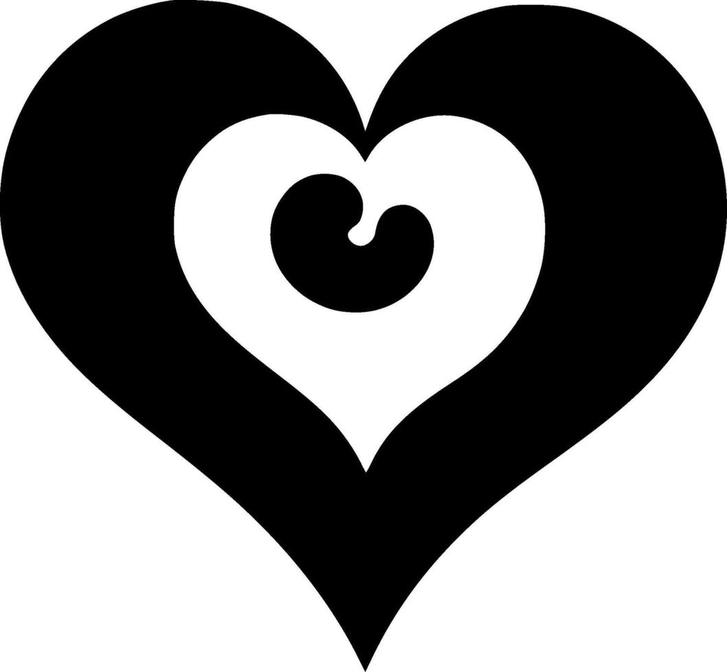 Heart, Black and White illustration vector