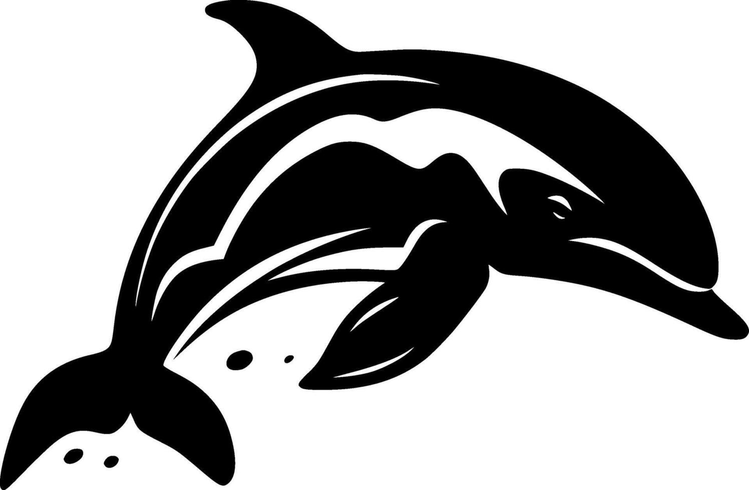 Dolphin, Black and White illustration vector