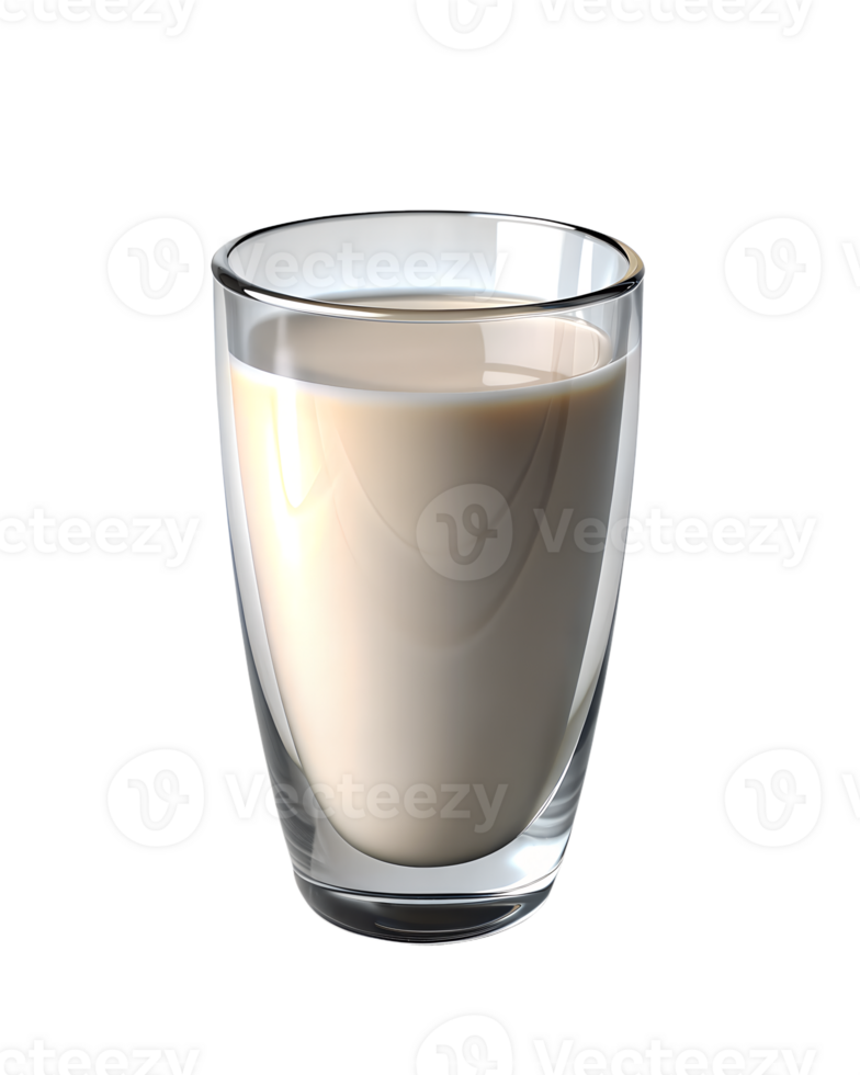 Milk in a glass isolated on transparent background. png