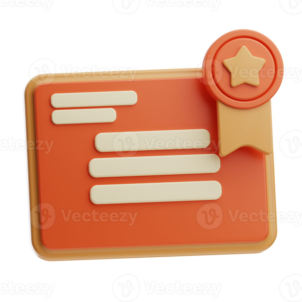 Certificate education school illustration 3d png