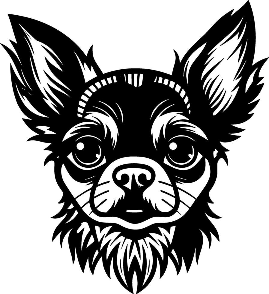 Chihuahua - Black and White Isolated Icon - illustration vector