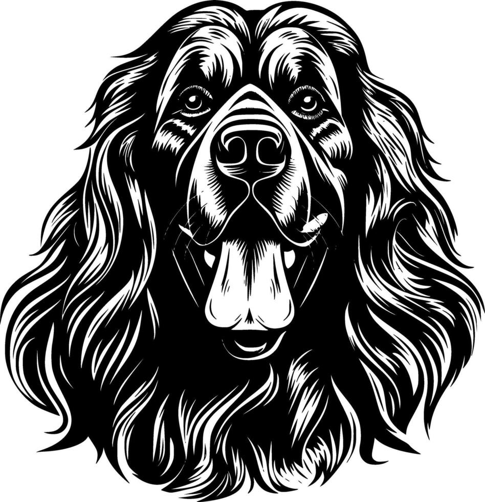 Leonberger - Black and White Isolated Icon - illustration vector