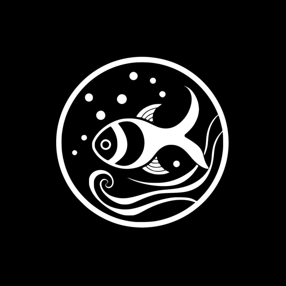 Clownfish, Black and White illustration vector