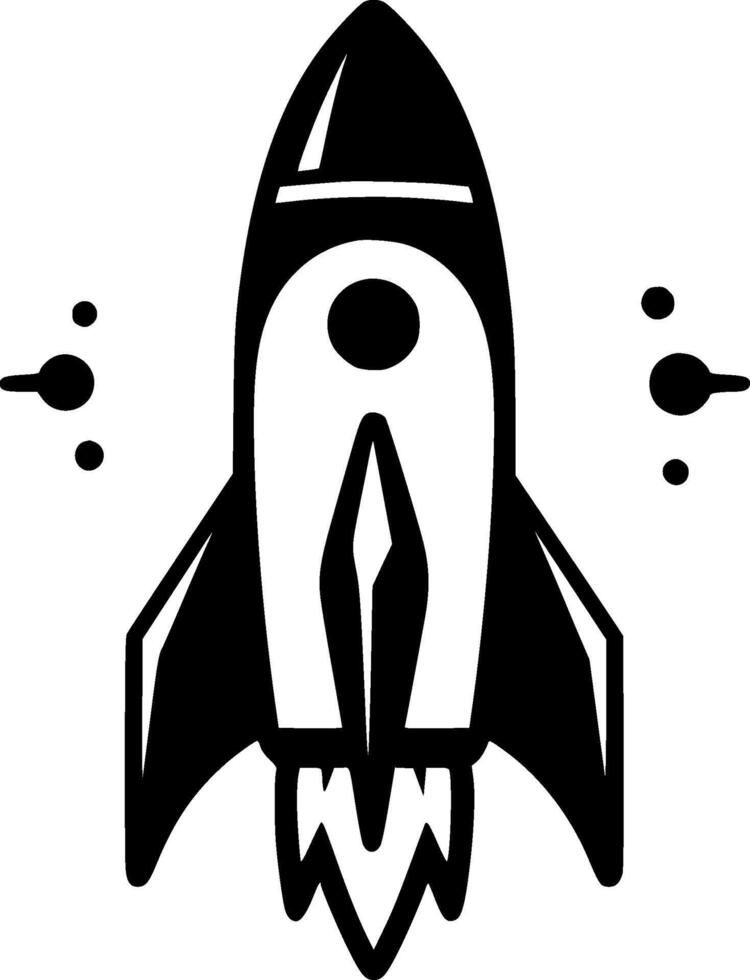 Rocket, Minimalist and Simple Silhouette - illustration vector