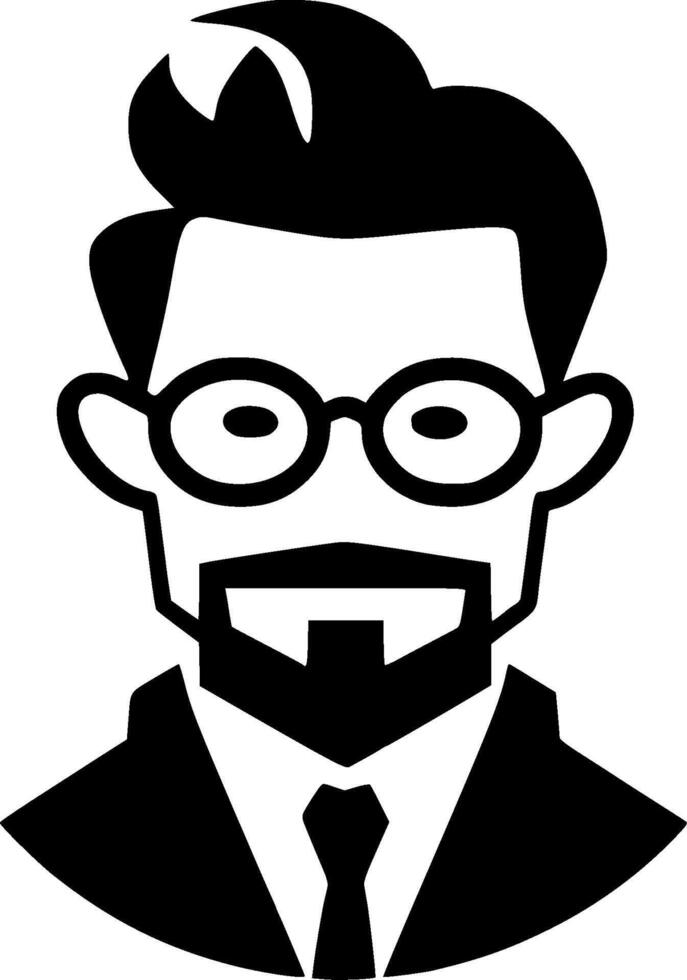 Teacher - Black and White Isolated Icon - illustration vector
