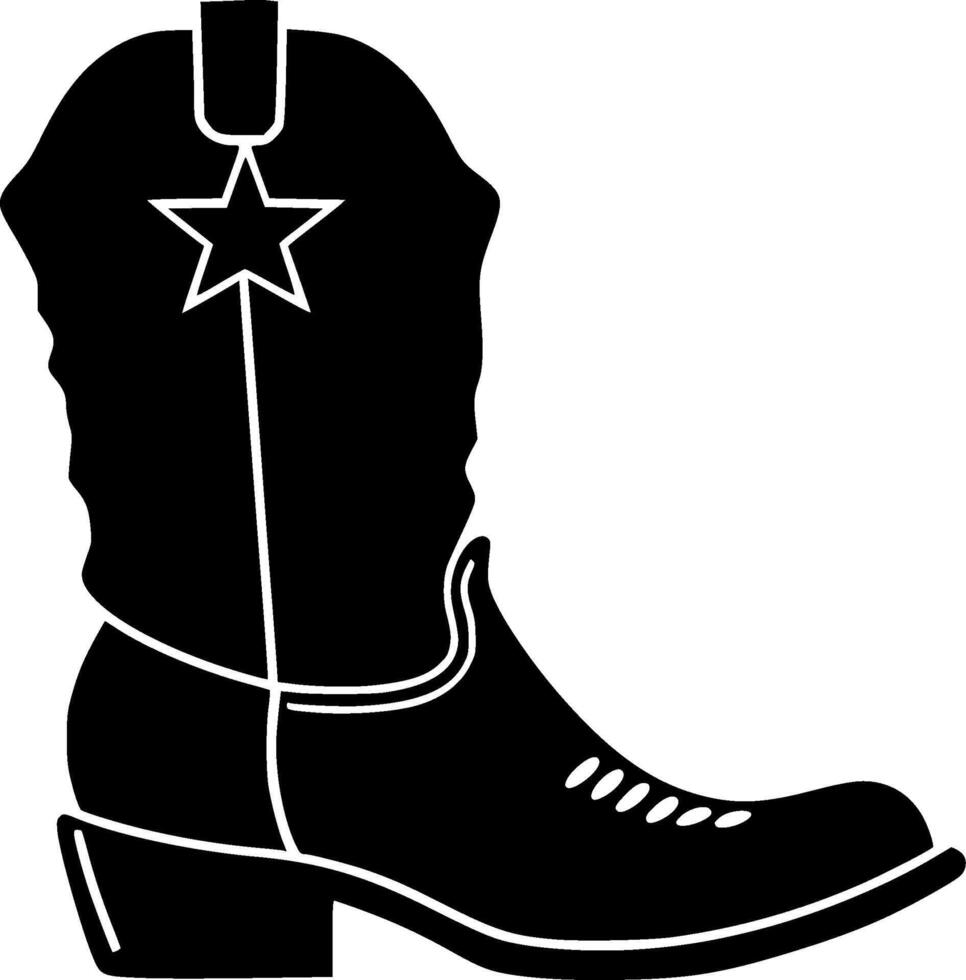 Cowboy Boot, Minimalist and Simple Silhouette - illustration vector