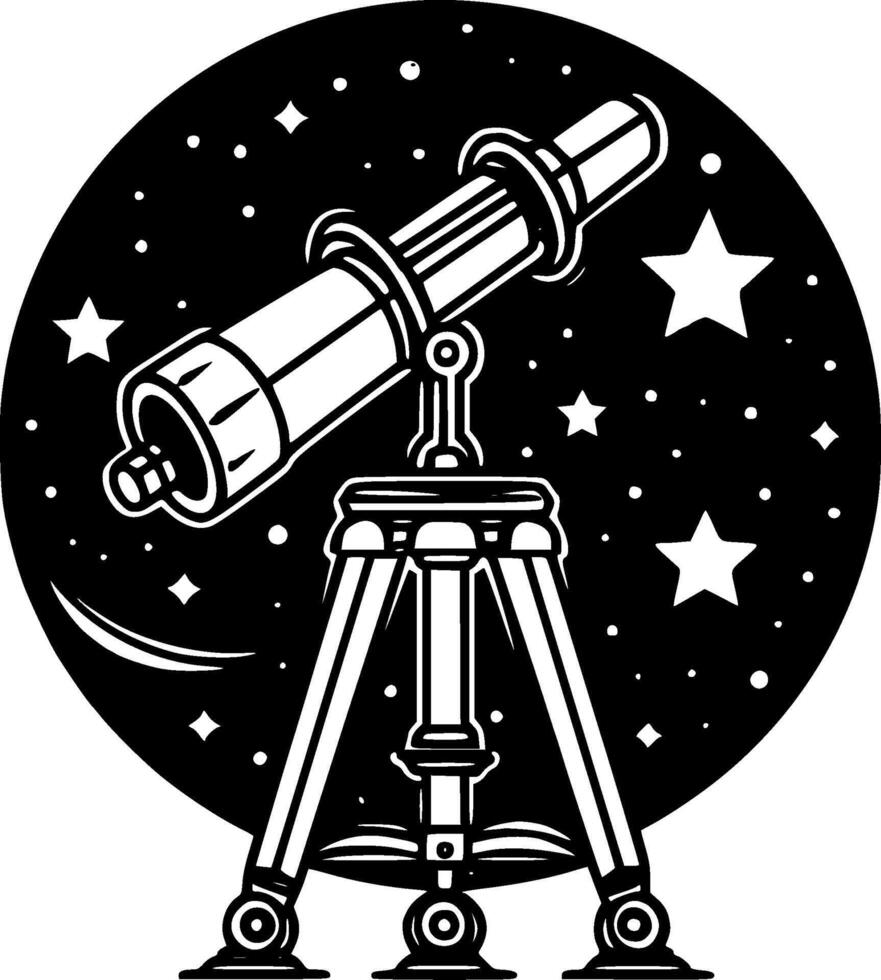 Telescope - Minimalist and Flat Logo - illustration vector