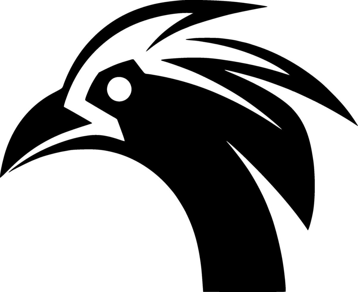 Vulture, Black and White illustration vector