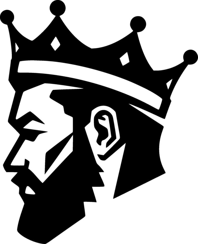 King - Black and White Isolated Icon - illustration vector