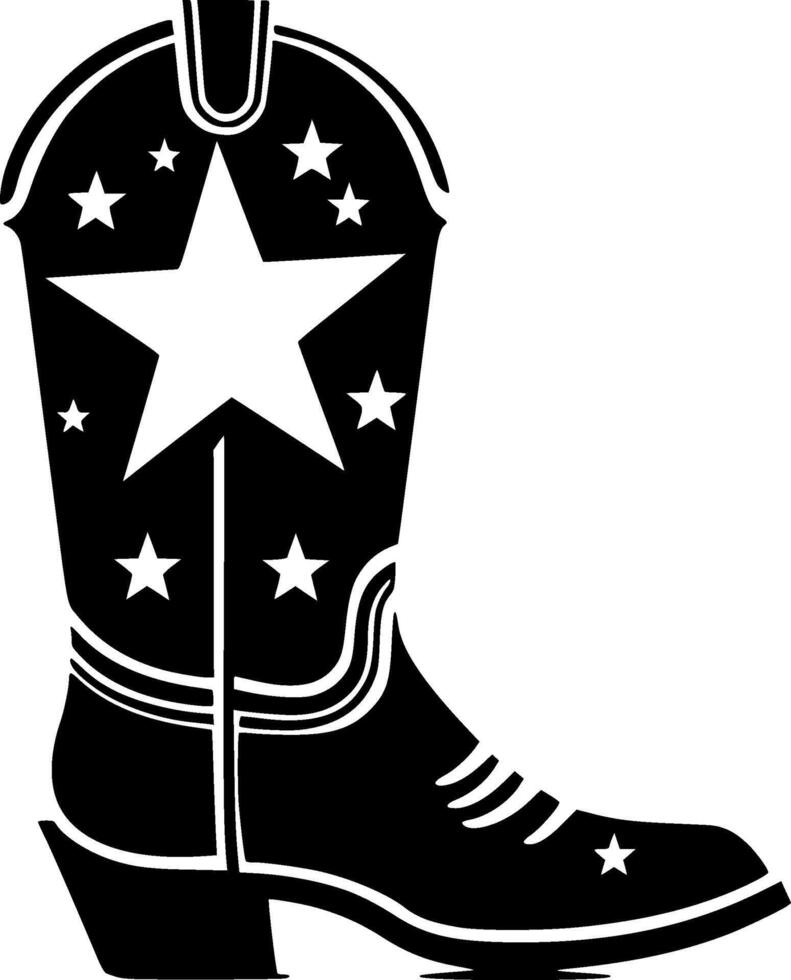 Cowboy Boot, Minimalist and Simple Silhouette - illustration vector
