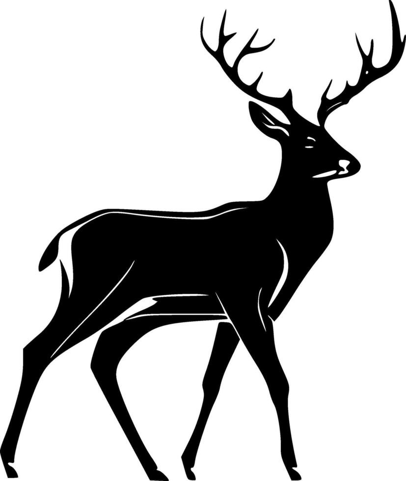 Deer - Black and White Isolated Icon - illustration vector