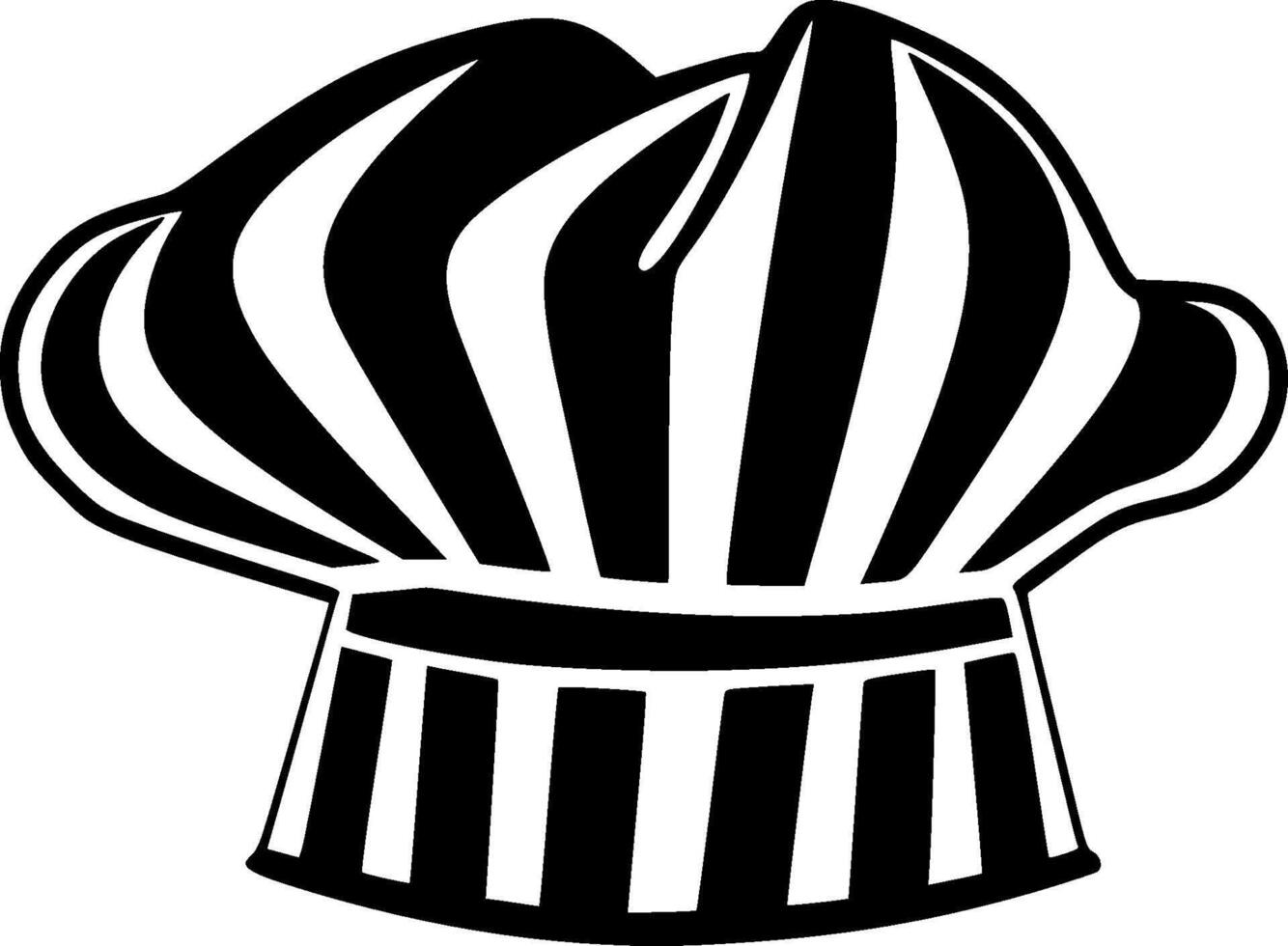 Chef Hat - Black and White Isolated Icon - illustration vector