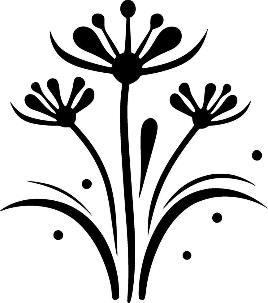 Birth Flower - Black and White Isolated Icon - illustration vector