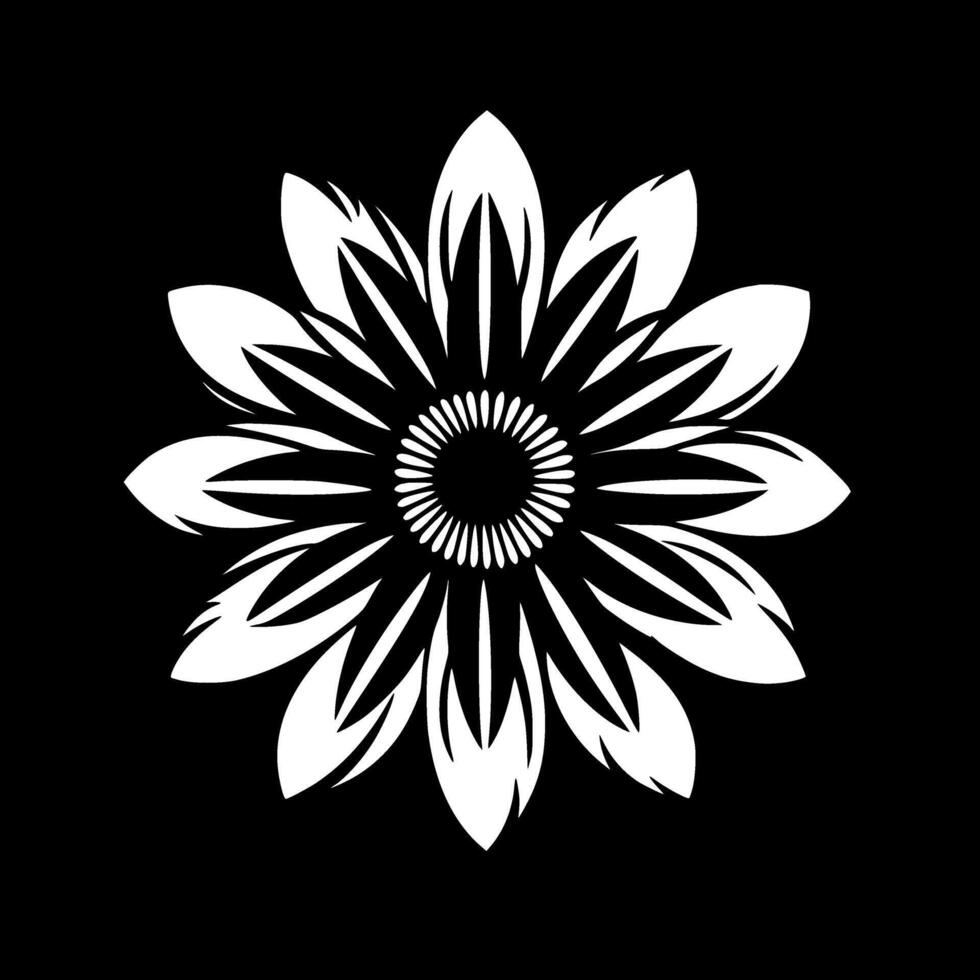 Flower - Black and White Isolated Icon - illustration vector