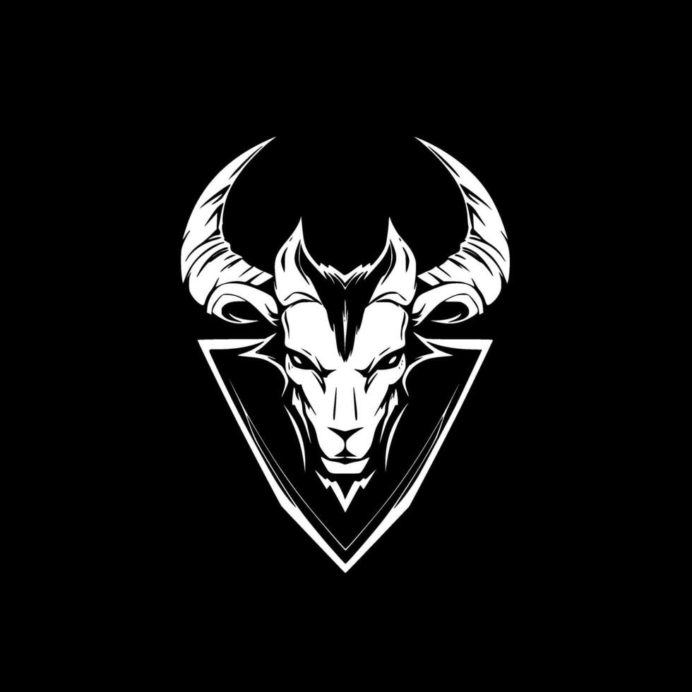 Goat - Black and White Isolated Icon - illustration vector