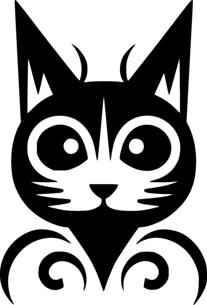 Cat - Black and White Isolated Icon - illustration vector