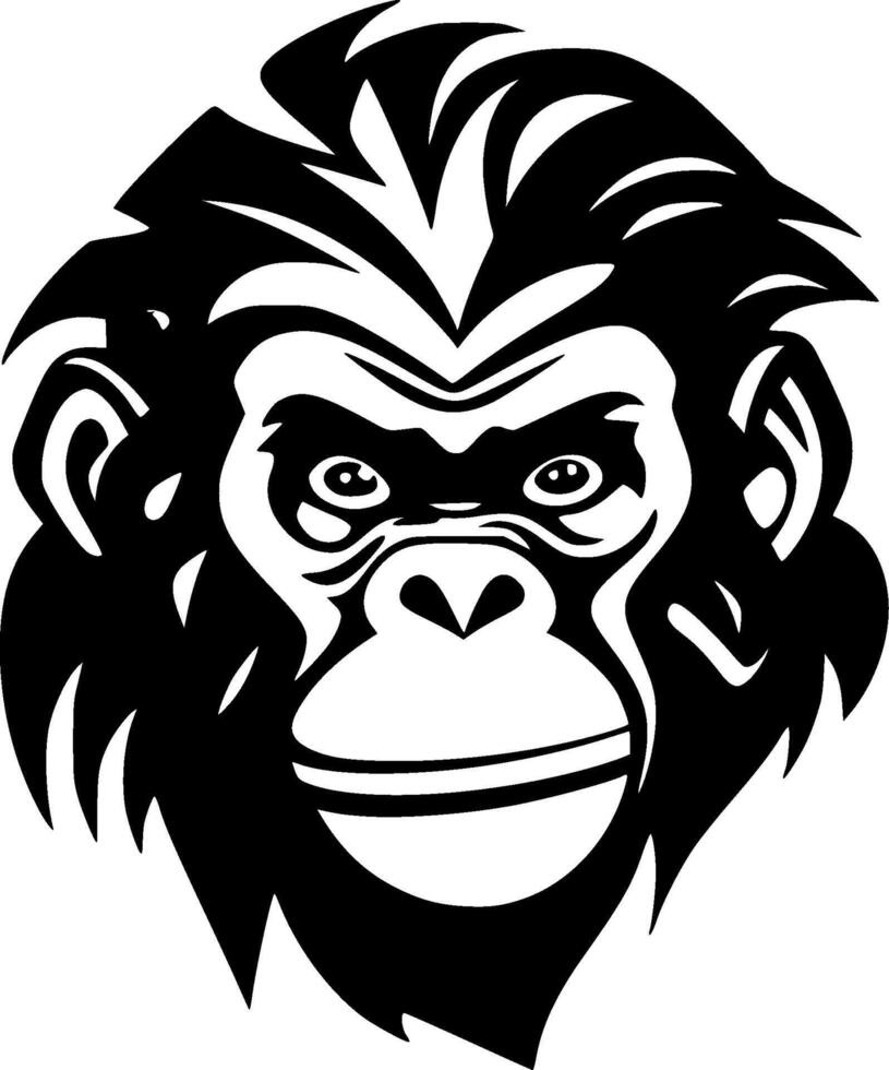 Chimpanzee - Minimalist and Flat Logo - illustration vector