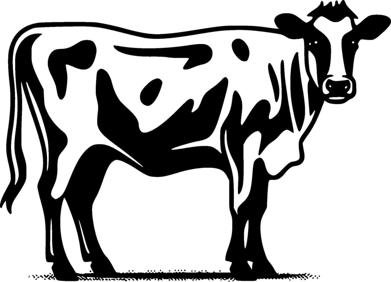 Cow - Black and White Isolated Icon - illustration vector