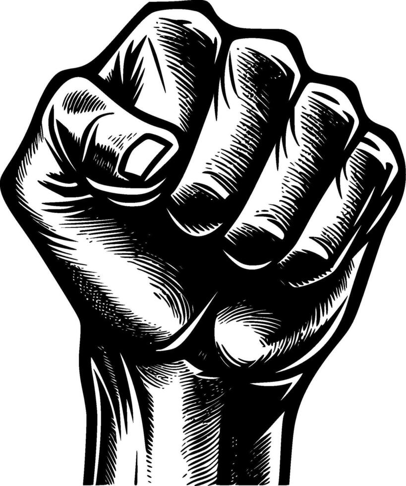 Hand Fist, Black and White illustration 46978449 Vector Art at Vecteezy