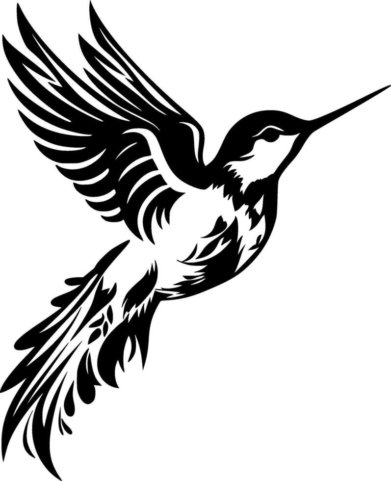 Hummingbird, Minimalist and Simple Silhouette - illustration vector