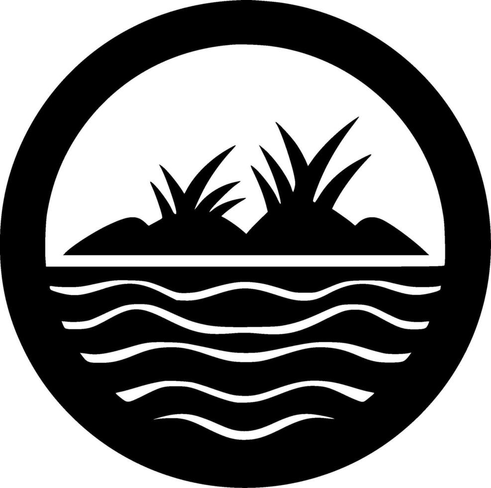 Water - Black and White Isolated Icon - illustration vector