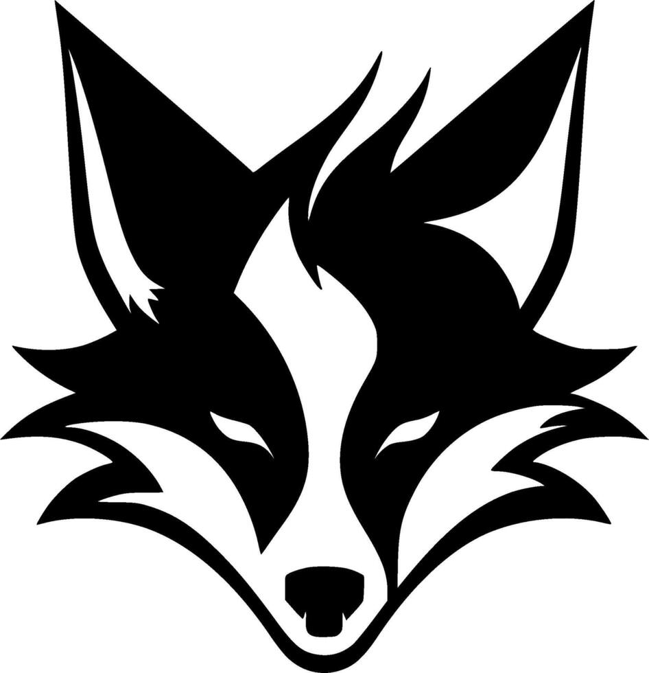 Fox, Black and White illustration vector
