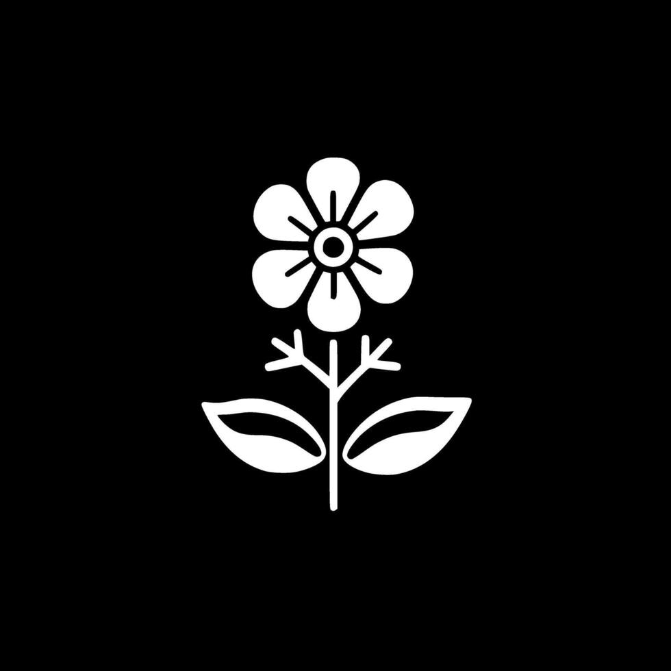 Flower - Black and White Isolated Icon - illustration vector