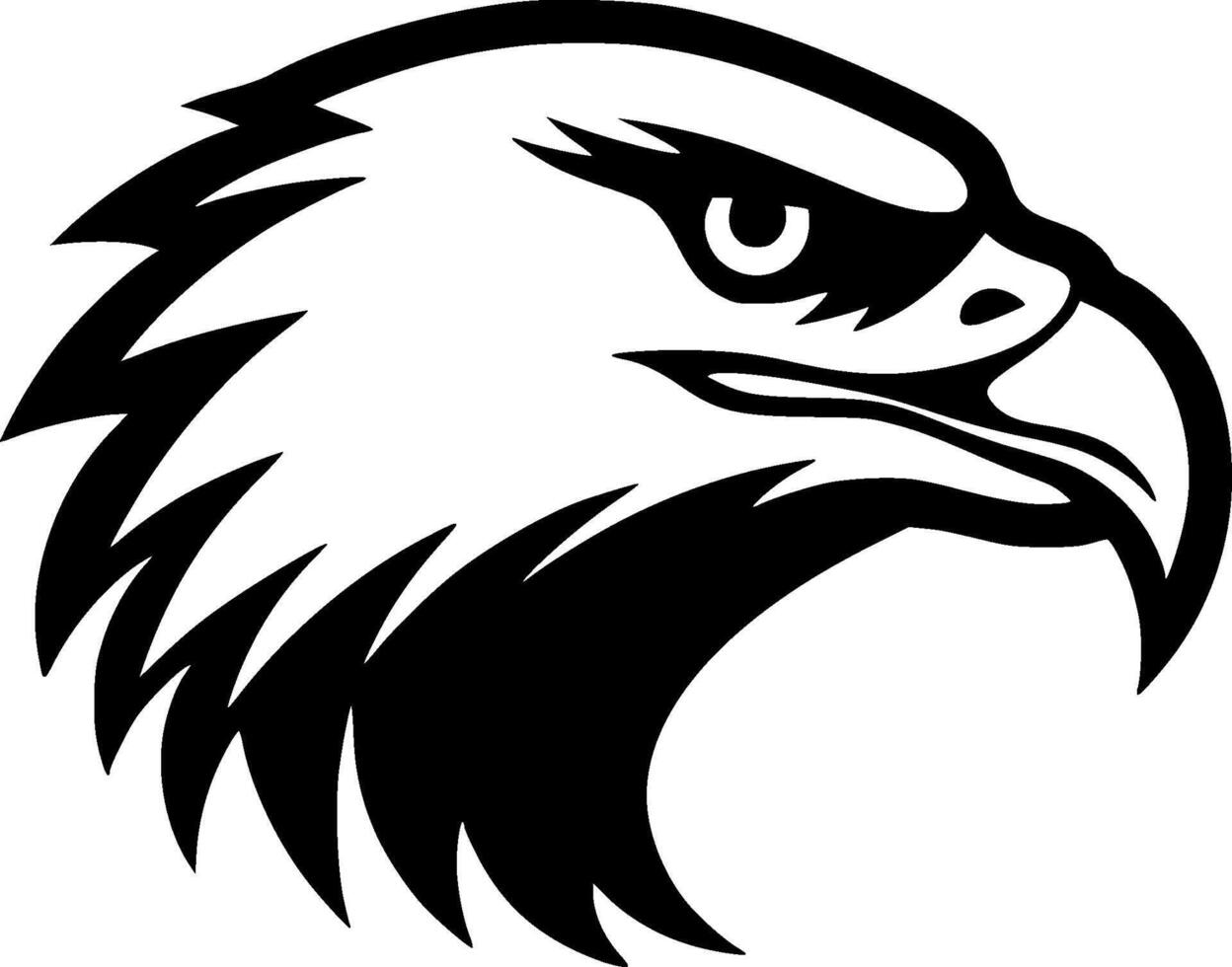 Eagle - Black and White Isolated Icon - illustration vector