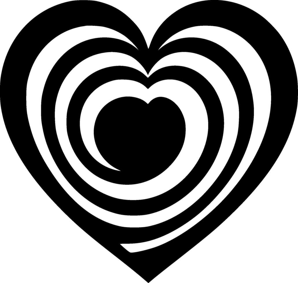 Heart, Black and White illustration vector