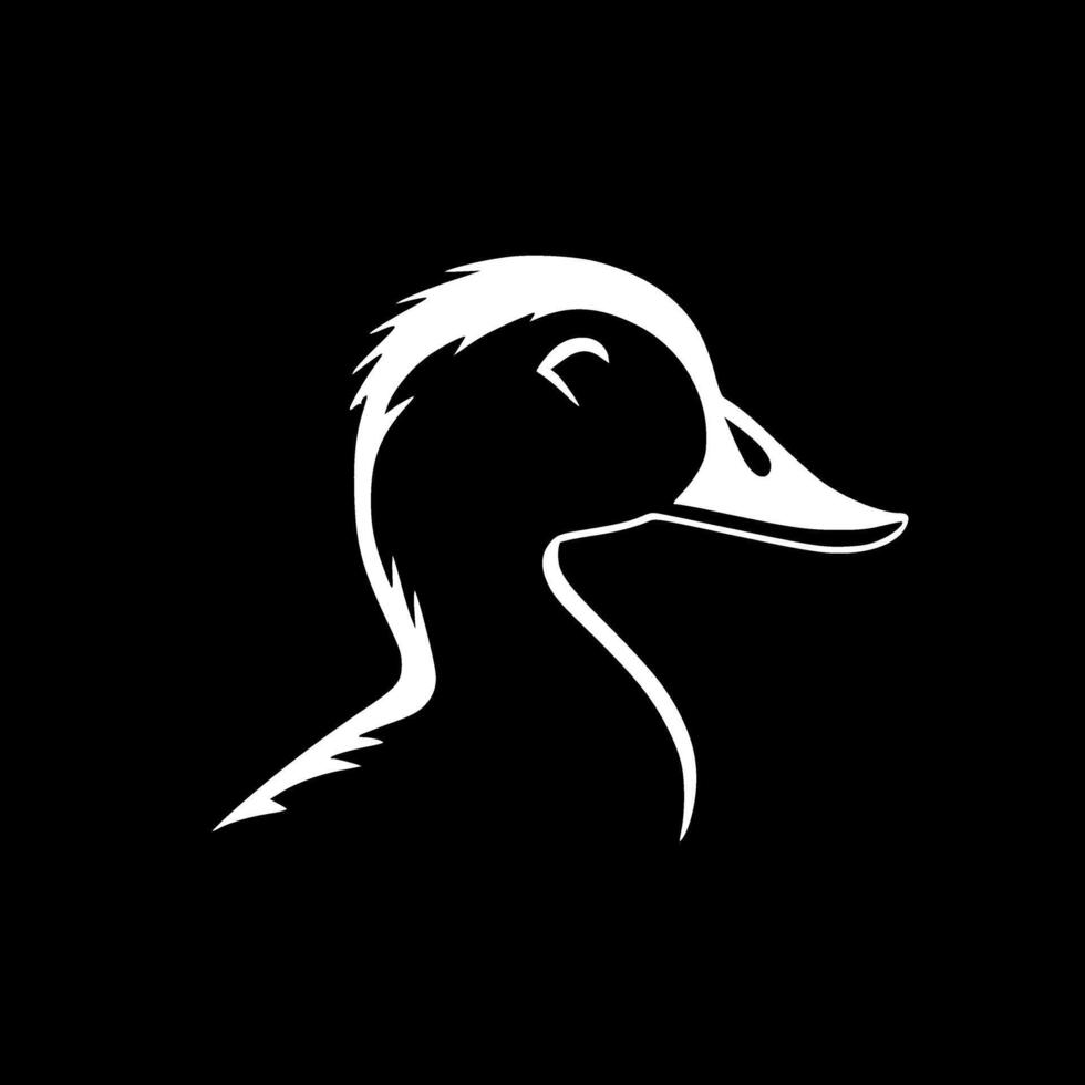 Duck - Black and White Isolated Icon - illustration vector