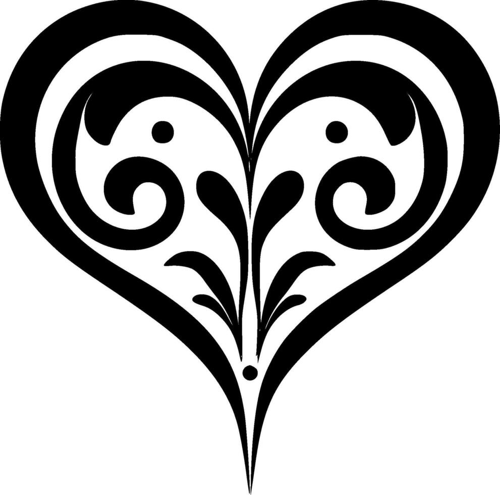 Heart - Black and White Isolated Icon - illustration vector