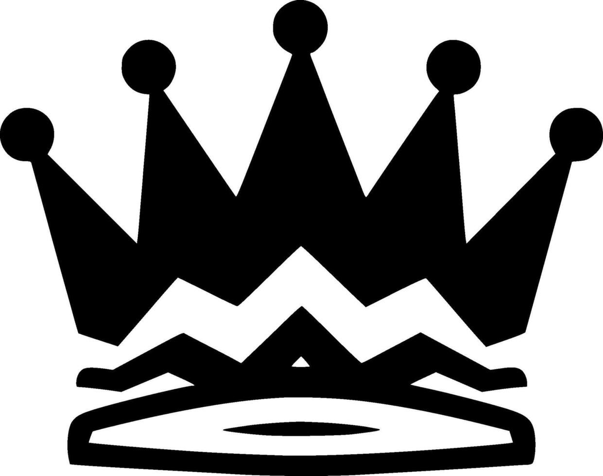 Crown - Black and White Isolated Icon - illustration vector