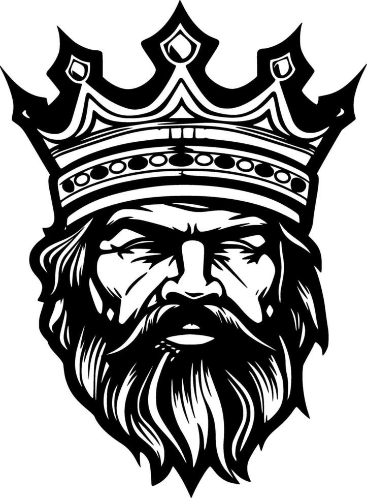 King, Black and White illustration vector