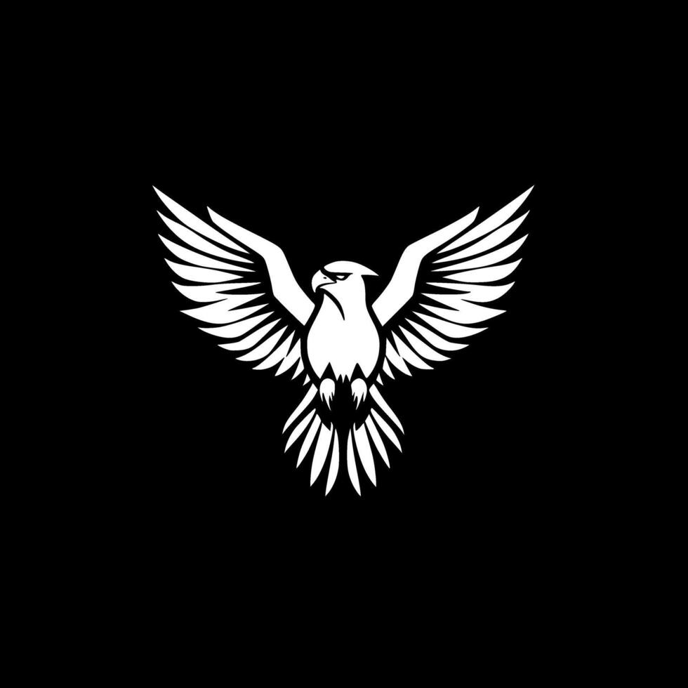 Eagle, Black and White illustration vector