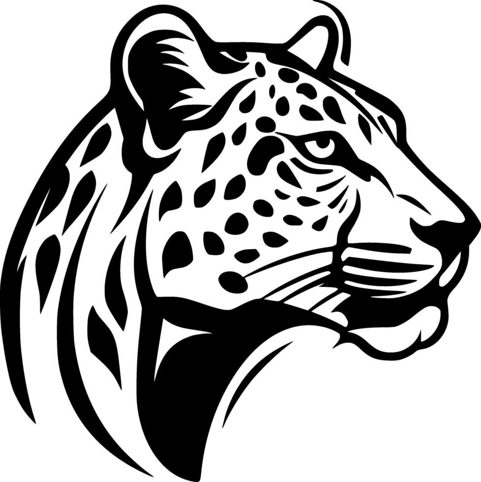 Cheetah - Black and White Isolated Icon - illustration vector