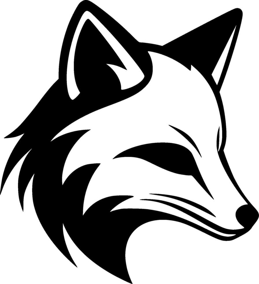Fox, Black and White illustration vector