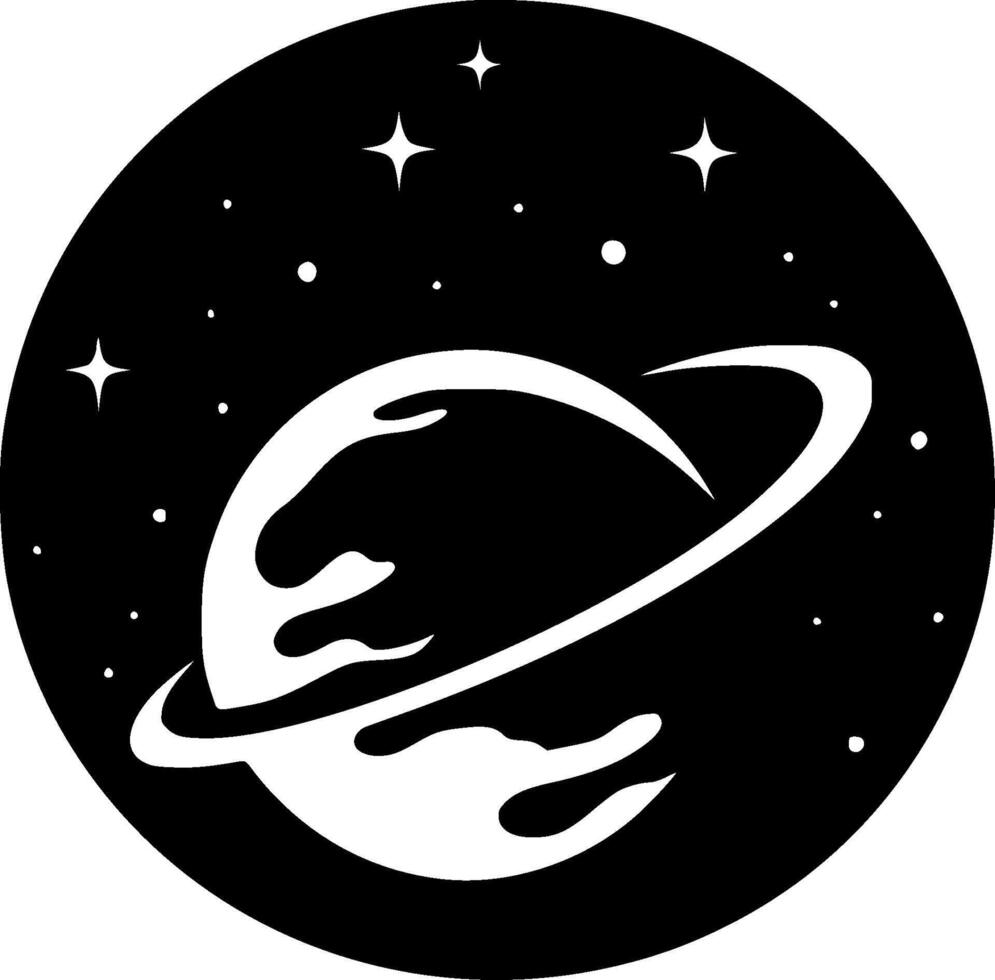Galaxy, Minimalist and Simple Silhouette - illustration vector