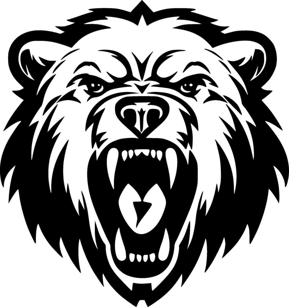 Bear - Black and White Isolated Icon - illustration vector