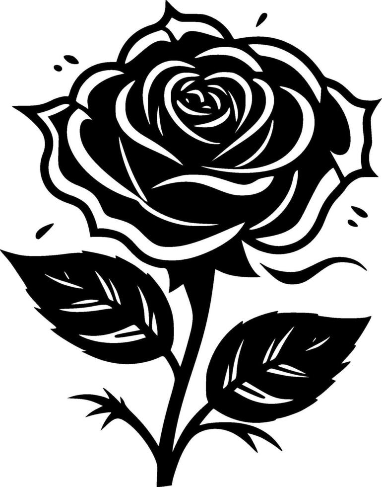 Rose, Minimalist and Simple Silhouette - illustration vector