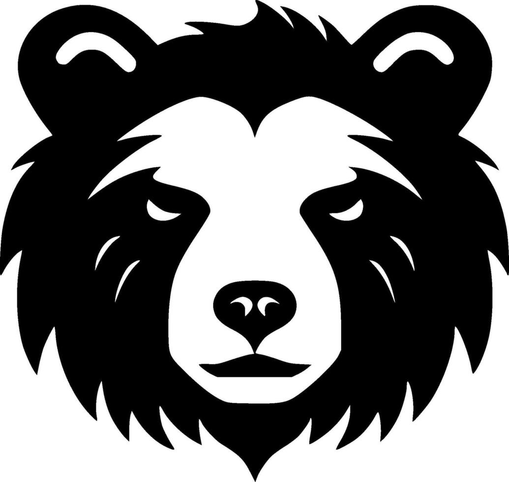 Bear - Black and White Isolated Icon - illustration vector