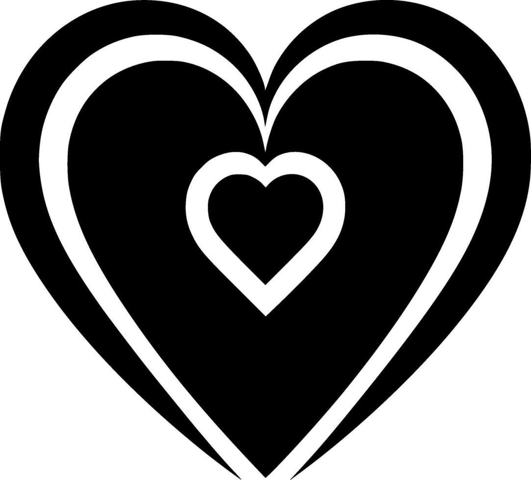 Heart, Black and White illustration vector