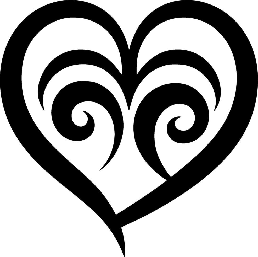 Heart - Black and White Isolated Icon - illustration vector
