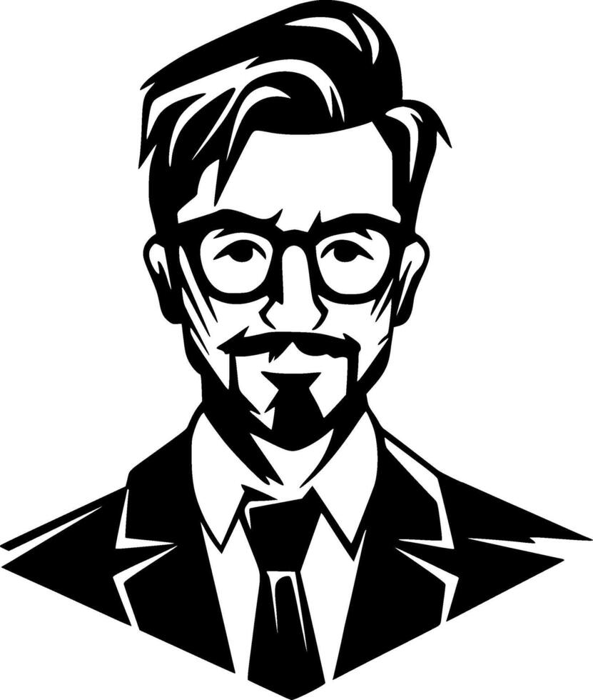 Teacher, Black and White illustration vector