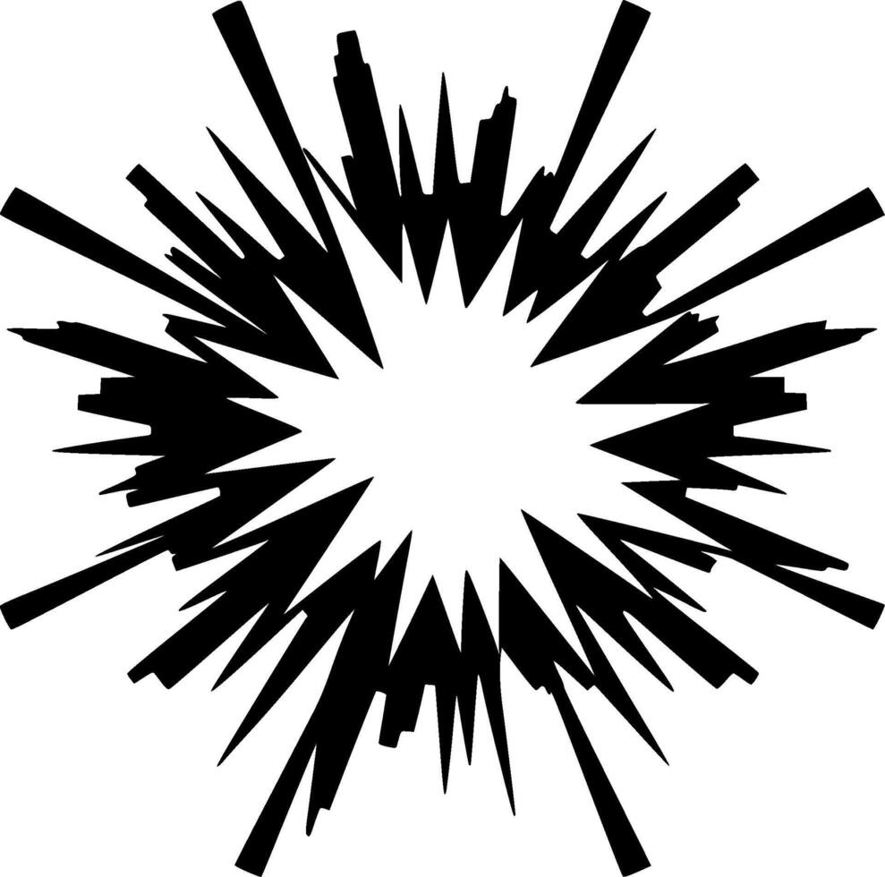 Explosion, Black and White illustration vector