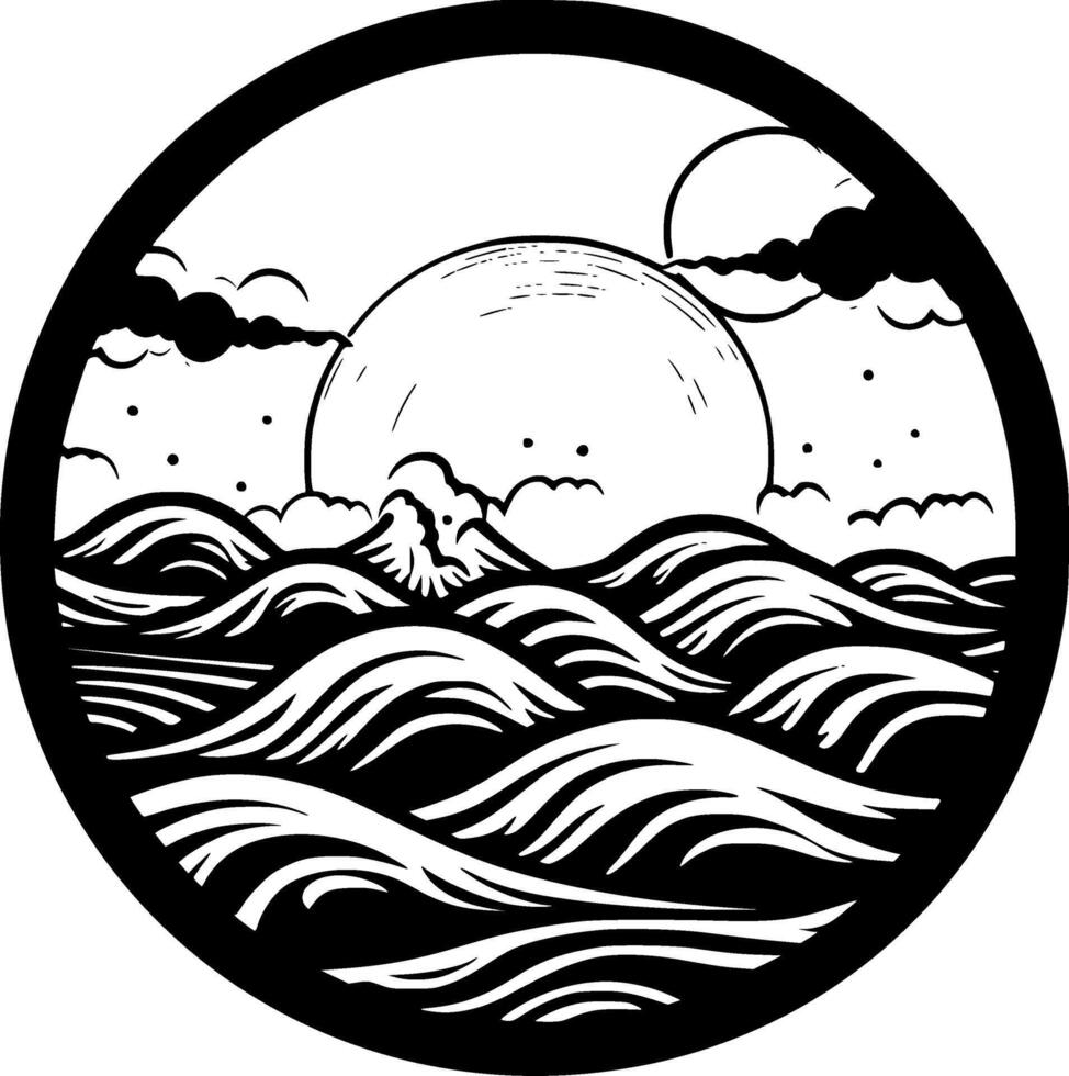 Sea - Minimalist and Flat Logo - illustration vector