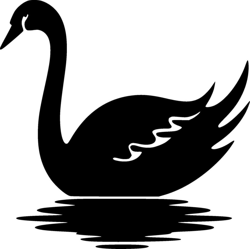 Swan, Minimalist and Simple Silhouette - illustration vector
