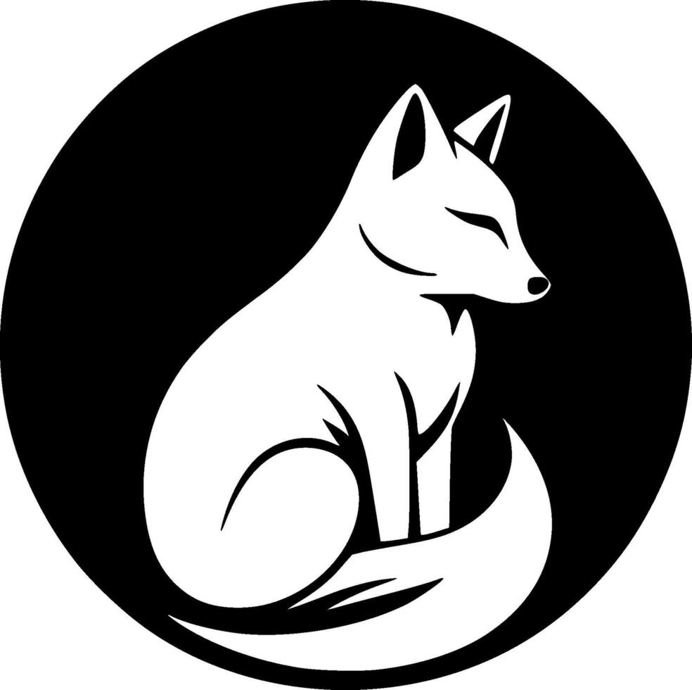 Fox, Black and White illustration vector